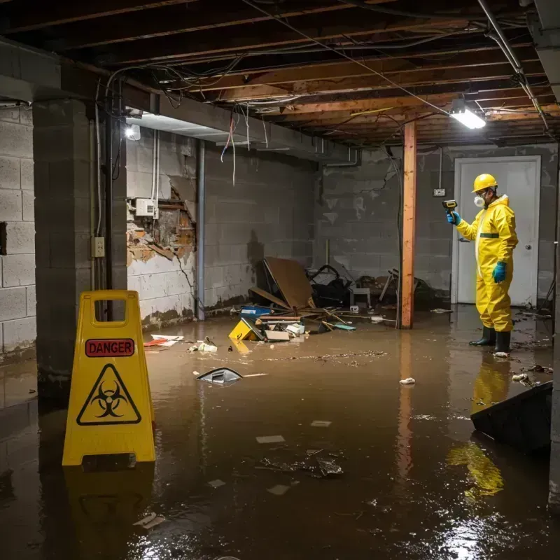 Flooded Basement Electrical Hazard in Merced County, CA Property