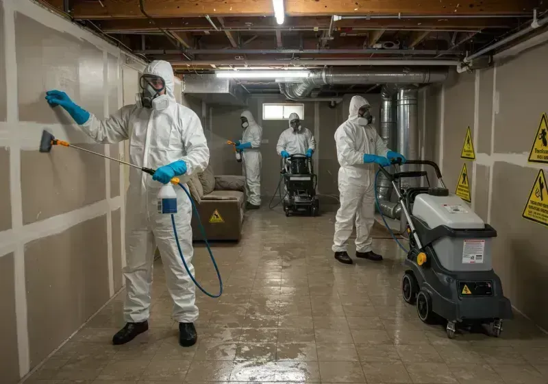 Basement Moisture Removal and Structural Drying process in Merced County, CA